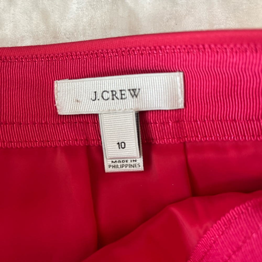 J.Crew Postage Stamp Sailor Mini Skirt Size 10 Reddish Pink Pockets - Picture 7 of 9